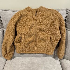 Express Sherpa Cropped Zip-up